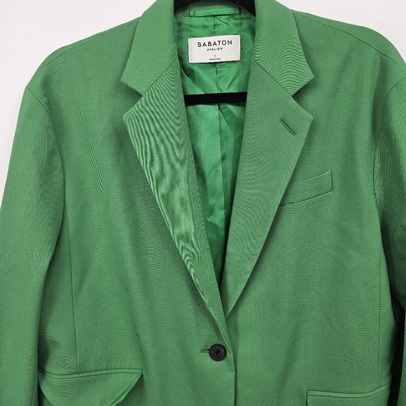 Aritzia Babaton Agency Oversized Blazer Green Women’s Workwear Size 1 - Size S - Picture 3 of 4